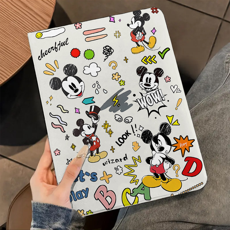 Capa Capinha Silicone Flip Mickey para Tablet Samsung Galaxy Tab S6 Lite A9 PLUS