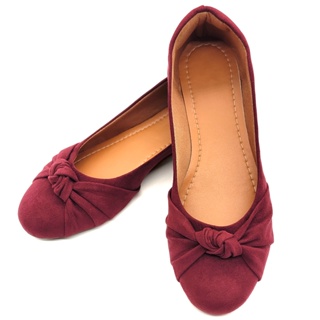 Sapatilha Feminina Bico Redondo Rasteirinha Sandália Feminino Nó Suede Marsala Casual Confortável em Oferta na Shopee