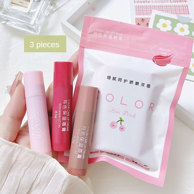 HAI PINK Bálsamo Labial Hidratante Cuidados Com Os Lábios Beleza E Saúde Ingredientes Naturais Colorido Sedoso Maquiagem