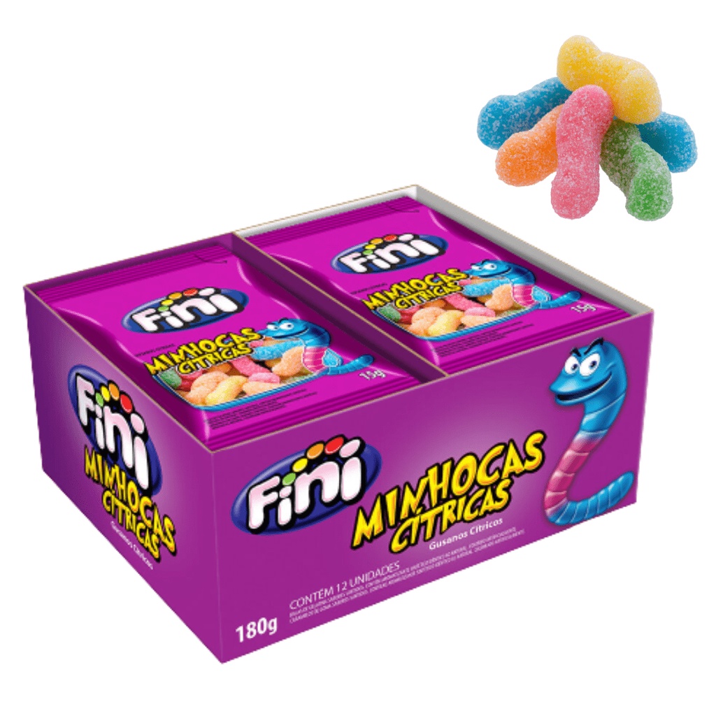 Mini Minhocas Azedinhas Com 12 pacotinhos - Fini