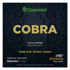 Encordoamento Viola Caipira Giannini Cobra GESVNL Aço Nickel Leve