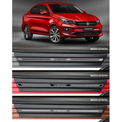 Jogo Soleira Premium Elegance Fiat Cronos 2018 em Diante - 4 Portas ( Vinil + Resinada 8 Peças )