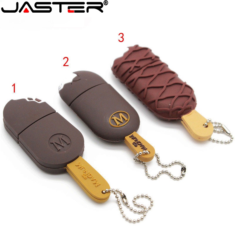 JASTER Ice Cream USB Drive 64GB Chaveiro Flash 32GB Cartoon Pendrive 16GB 2.0 Memory stick 8GB Cartão De Memória Rápido