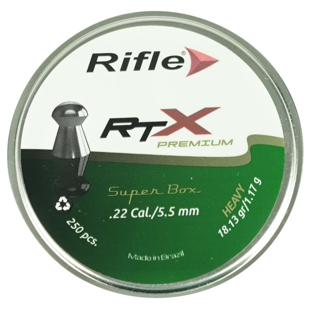 Chumbinho/Espingarda 5.5 Rifle 250unid. Premium RTX 18.13gr - Sports & Outdoors