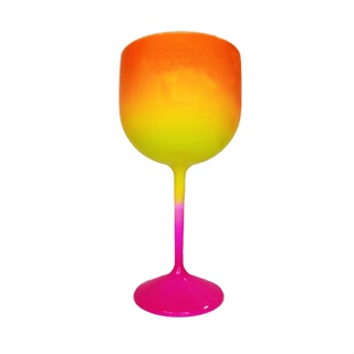 Taça Gin Fluor com 550ml Degradê Pink, Amarelo e Laranja - Rizzo em Oferta na Shopee