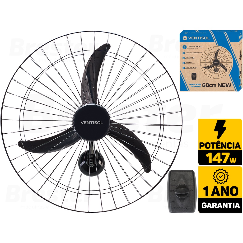 Ventilador De Parede 60cm P/ Loja Industrias Academia Comércio Igreja 147w 110v ou 220v Ventisol em Oferta na Shopee