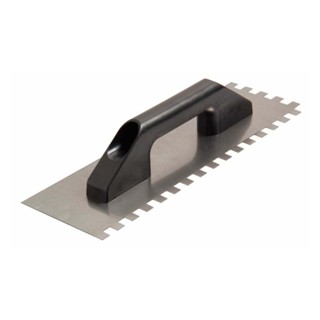 Desempenadeira de aço 38cm dentada 12x12mm com cabo plástico Cortag