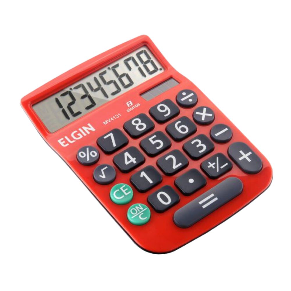 Calculadora de Mesa Elgin 08 Digitos Vermelha