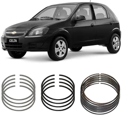 Jogo Anel Segmento STD Celta Corsa Prisma 1.0 8V 2005 a 2016 Metal Leve STA8476