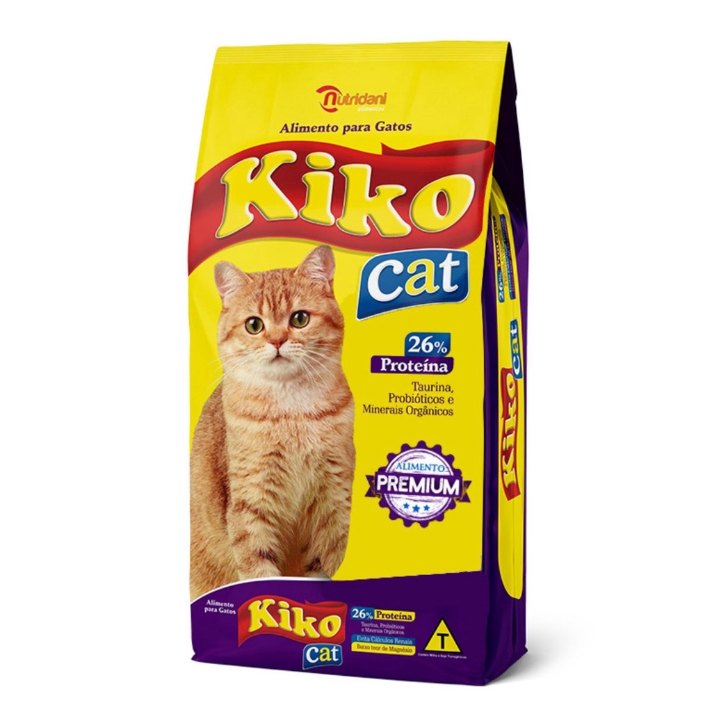 Ração Para Gato Adulto Sabor Carne E Peixe Kiko Cat 25kg