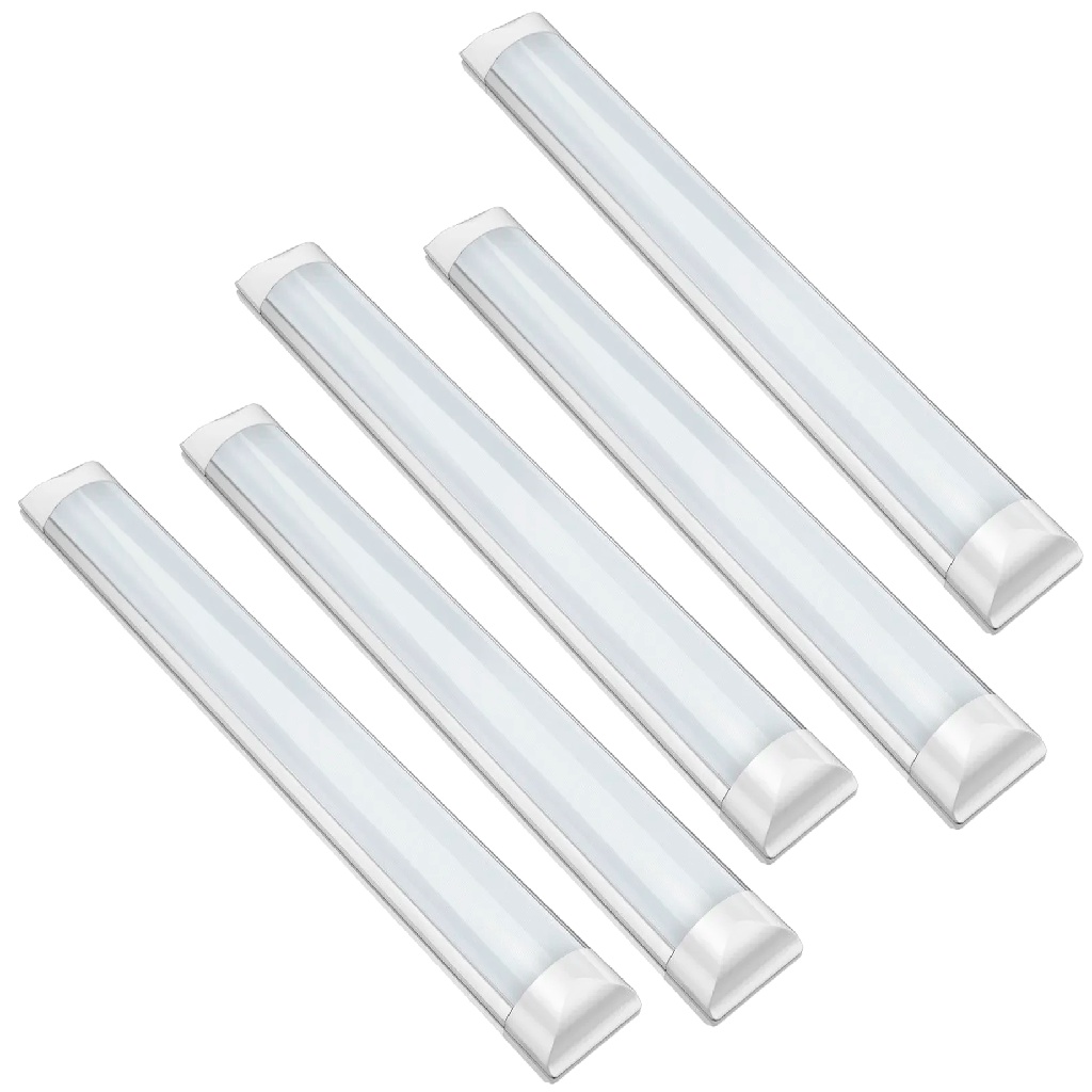 Kit 5 Luminária Tubular Led Slim 0,6mt Branco Frio 60cm 40w em Oferta na Shopee