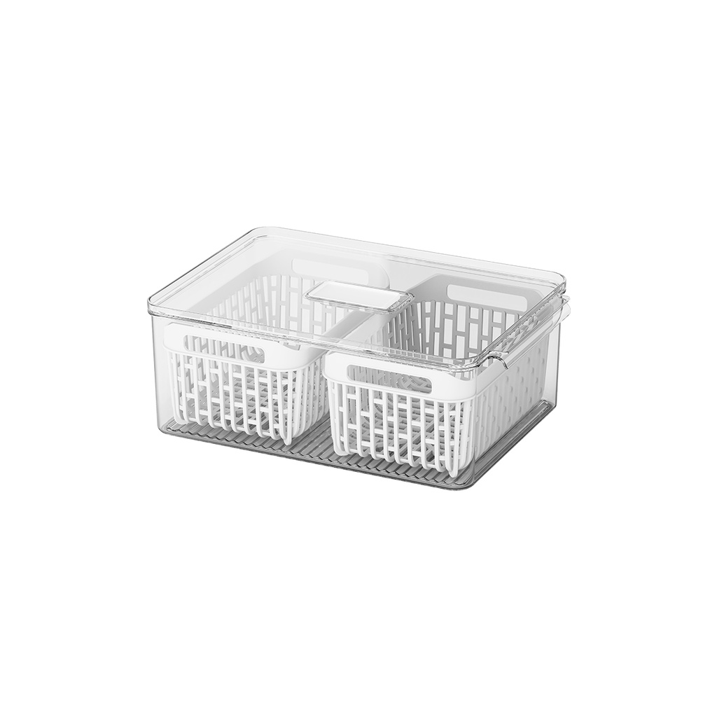 Organizador de Geladeira com 2 Cestos 6,7 Litros Coza Dry Cristal