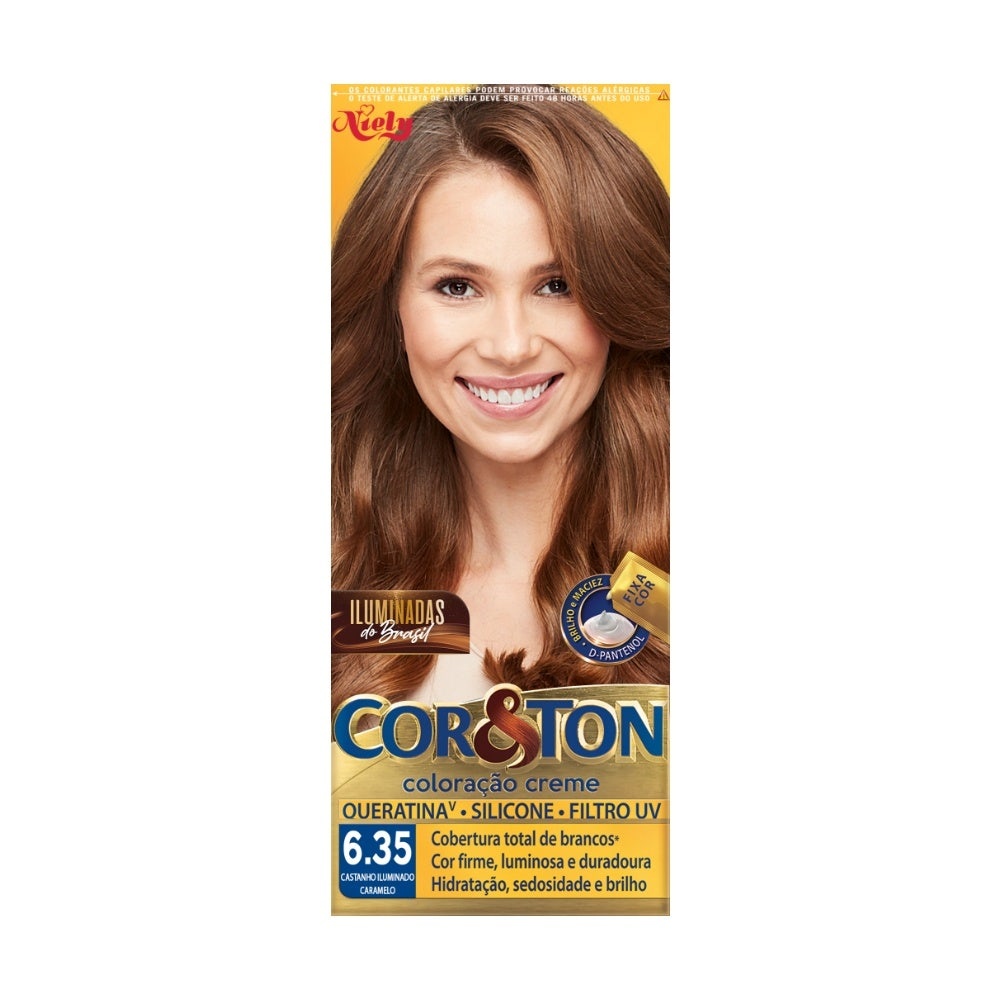 Tintura Cor & Ton Iluminadas Do Brasil 6.35 Castanho Caramelo em Oferta na Shopee