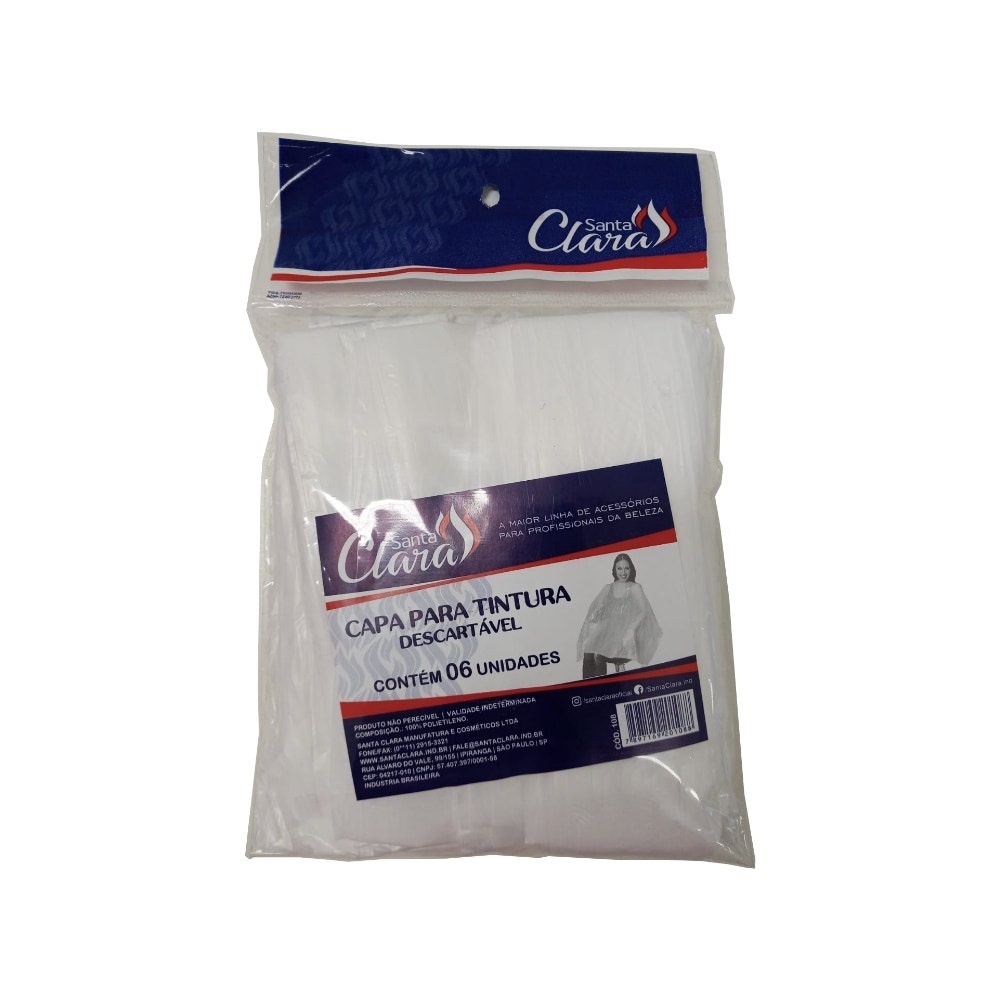 Capa Para Tintura Santa Clara Descartável Sem Manga c/6un em Oferta na Shopee