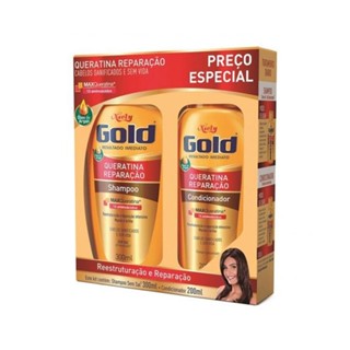 Kit Shampoo + Condicionador Niely Gold Queratina Reparação