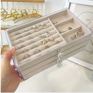Porta Joia Acrílico Luxo com 3 Camadas- Brinco/ Anel/ Colar/ Pulseira em Oferta na Shopee