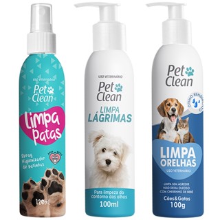 Kit Limpa Lagrimas/Orelha/Patas para Câes e Gato PetClean