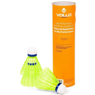 Kit 6 Peteca De Badminton Nylon E Cortiça Tubo Alta Performance Vollo em Oferta na Shopee