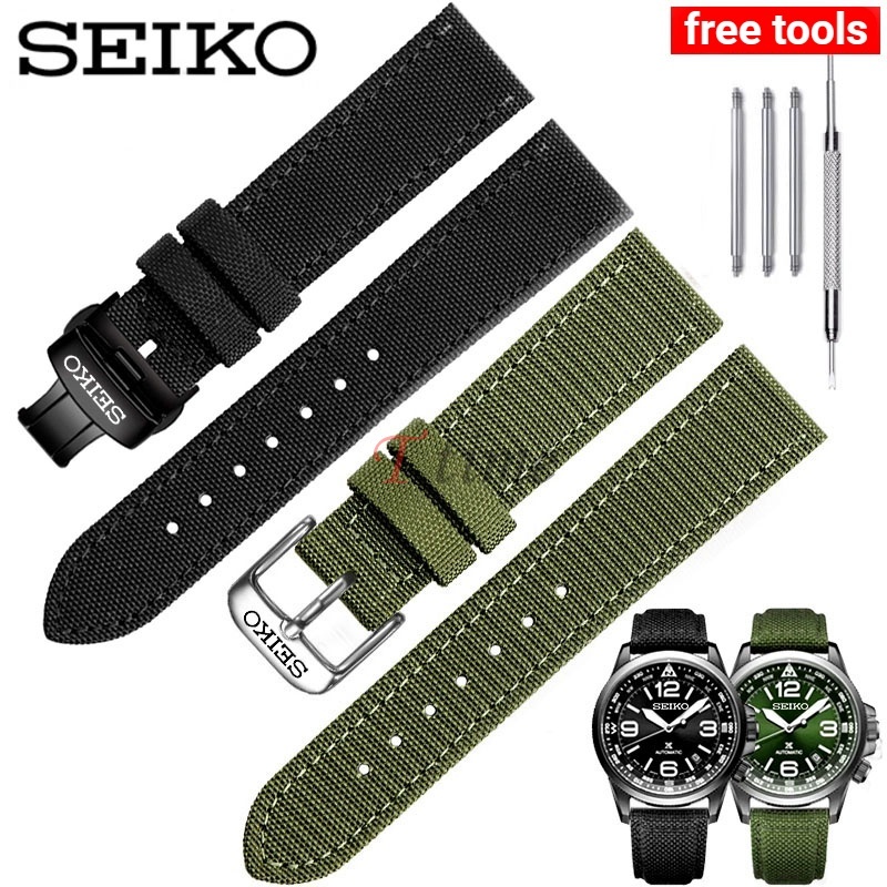 Pulseira de Nylon 18/19/20/21/22/24mm para Seiko No. Pulseira de Couro Genuíno 5 Snk809/807/Srpc31 para Relógio Seiko Ca