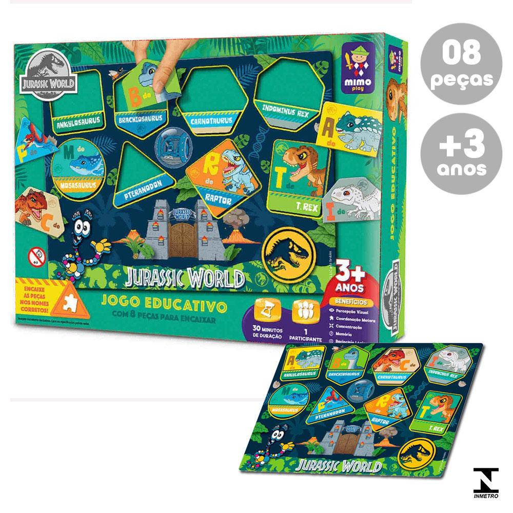 Jogo Educativo Encaixe As Formas 8pc Jurassic World MimoToys