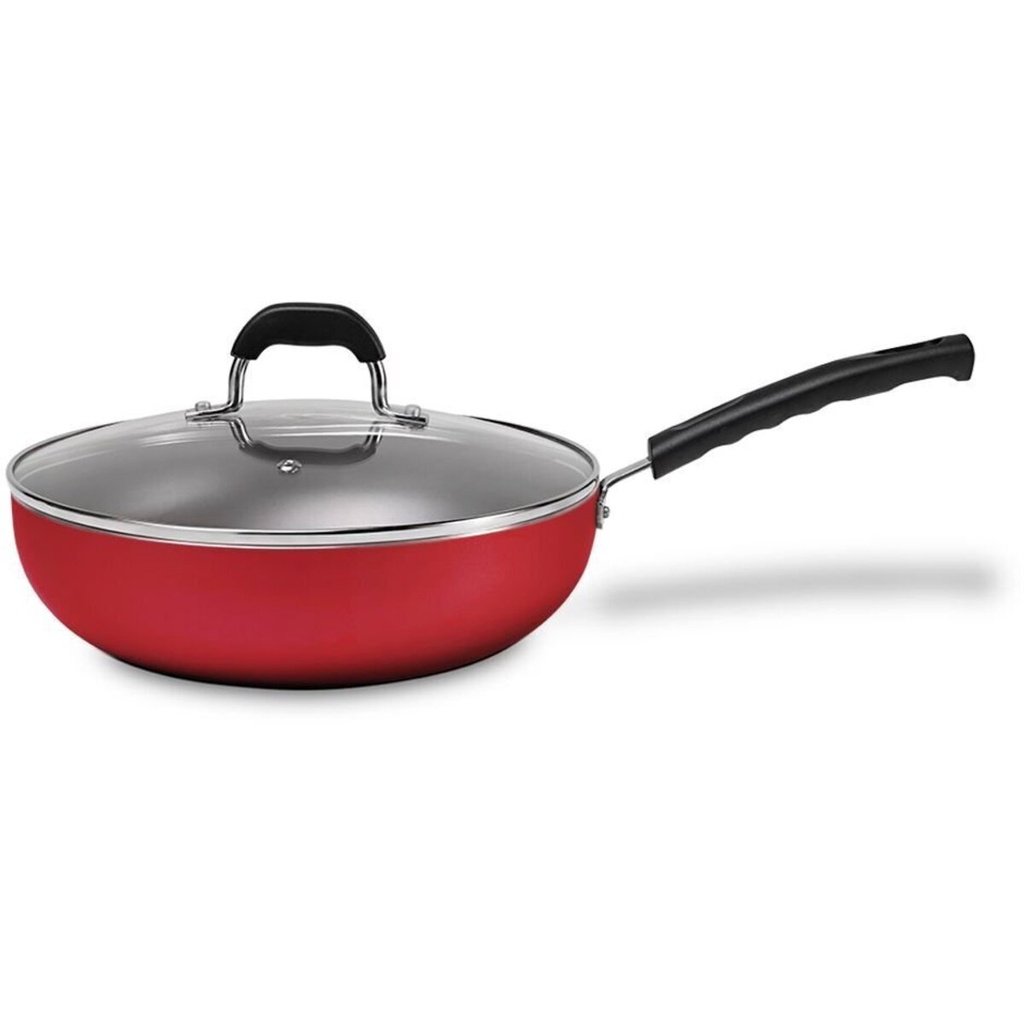 Panela Wok Brinox Alumínio Antiaderente Saffron 28cm Vermelho