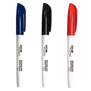 Kit 3 Canetas Escreve e Apaga Azul Vermelho Preto | Marcador para Quadro Branco Slim em Oferta na Shopee