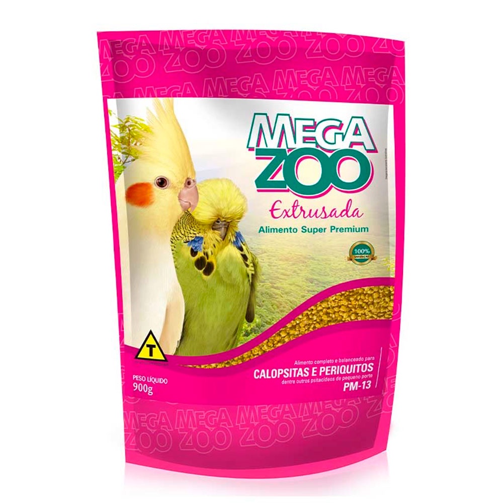 Ração Megazoo Extrusada Para Calopsitas e Periquitos 900g