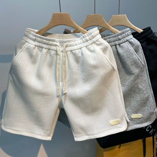 Calções De Verão Corrida Homens Casual Jogging Sport Calças Curtas Padrão De Onda Cor Sólida Drawstring Loose Dry Gym Sports Shorts