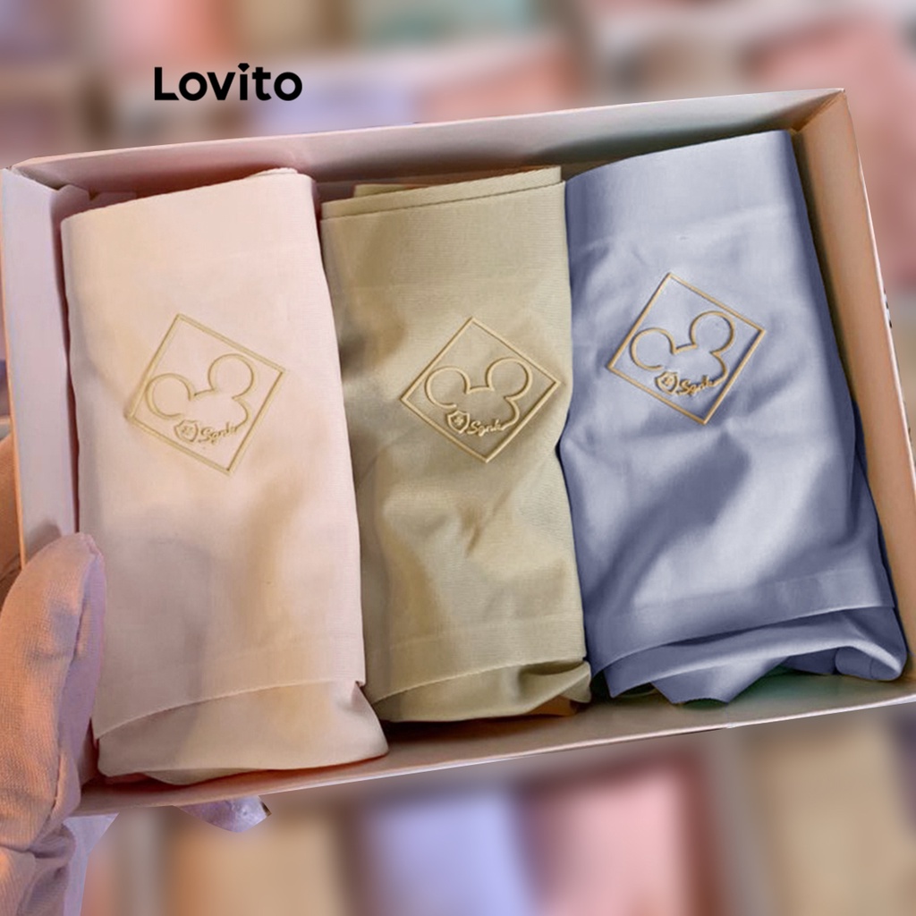 Lovito Casual Calcinha Feminina Lisa Básica LNA29457 (Multicor)