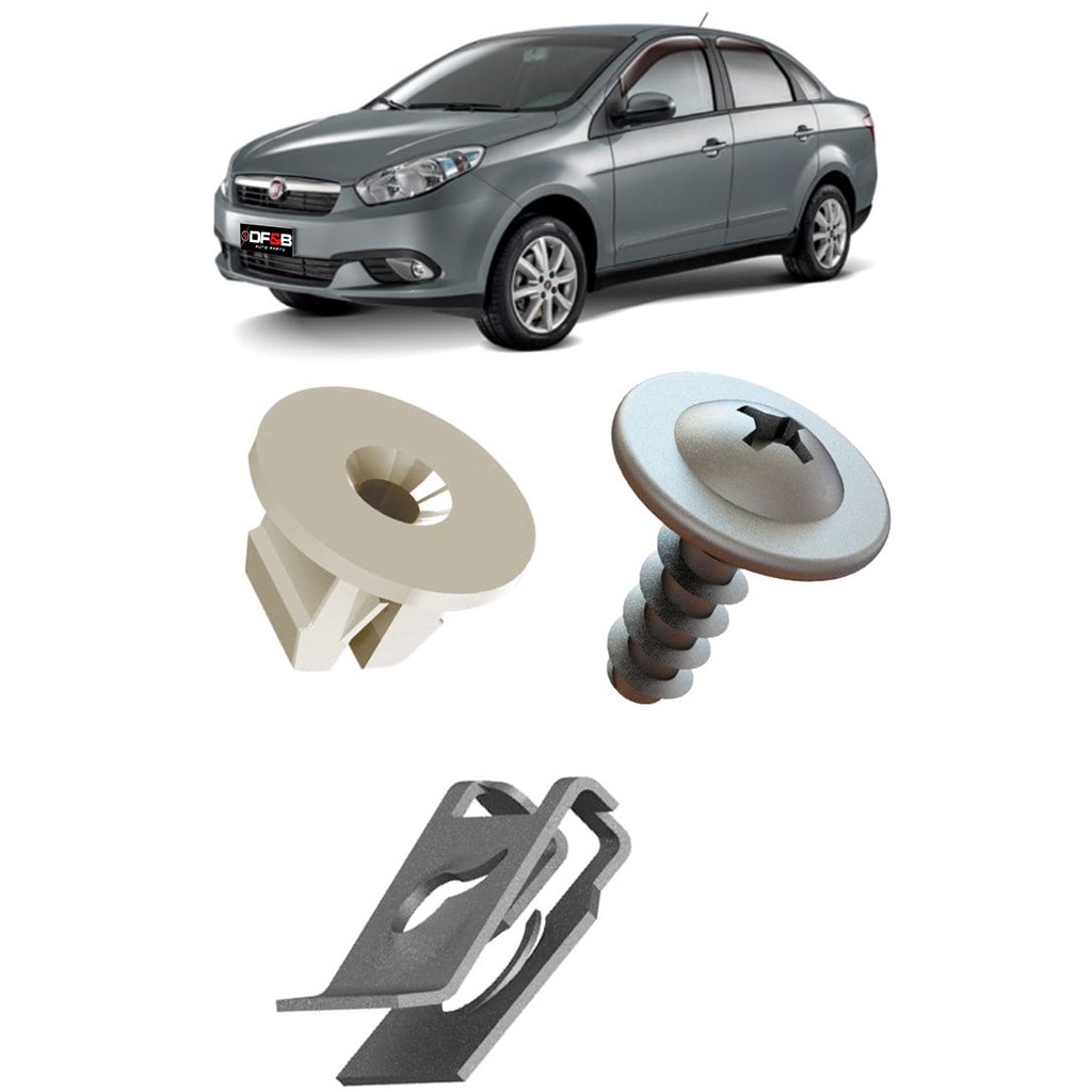 Kit Grampo Parabarro Dianteiro Grand Siena 12 A 19 C/20 Pçs
