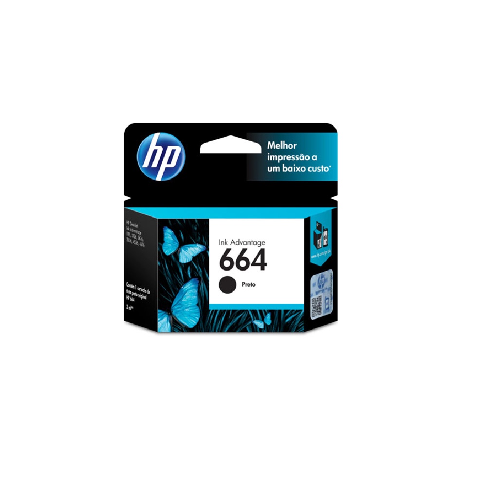 Cartucho Tinta HP Original 664 Preto