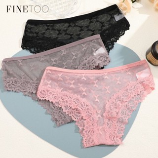 Finetooo Calcinha De Renda Para Mulher Lingerie Algodão Macio Confortável Perspectiva Macia E Respirável