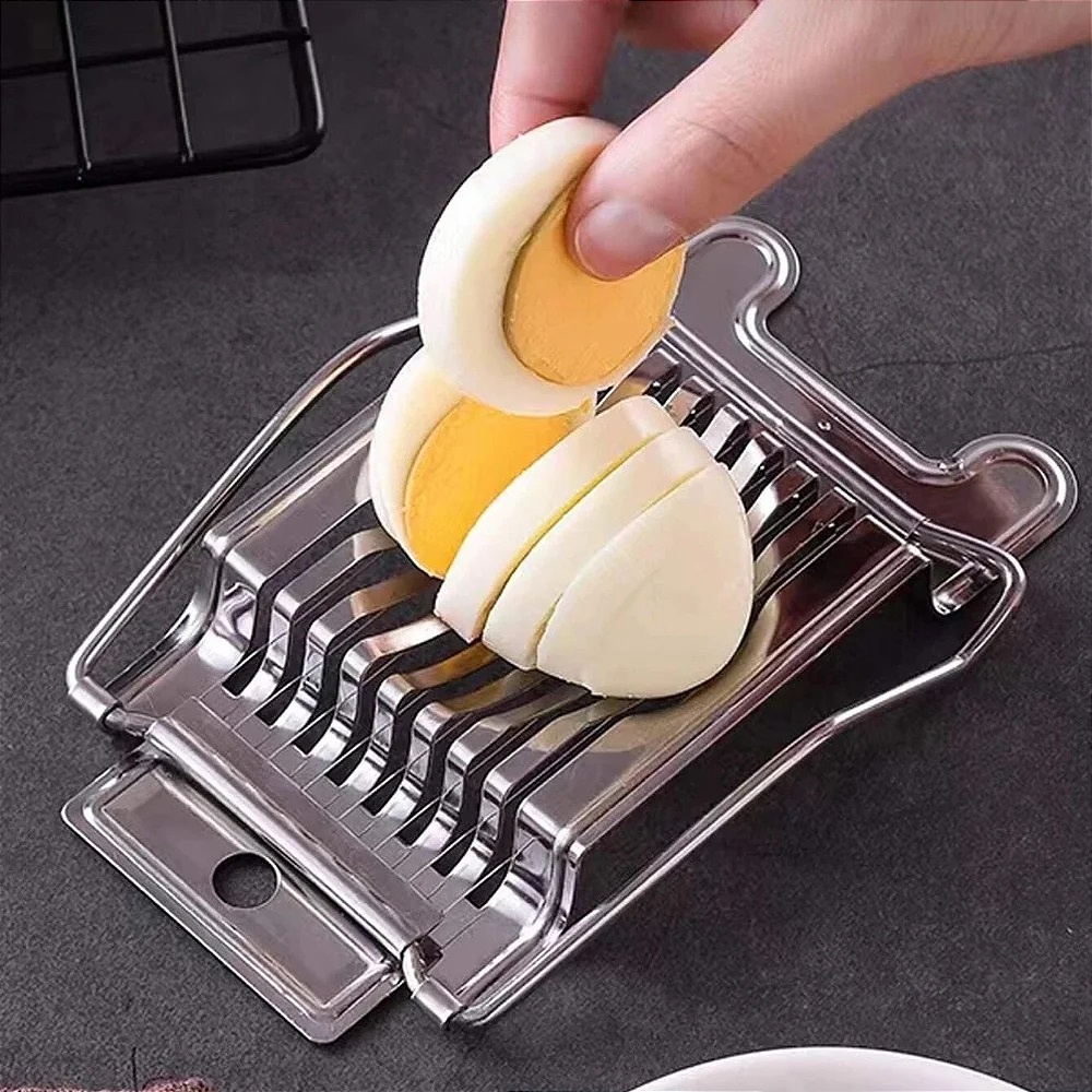 Cortador Fatiador De Ovos Cozido em Aço Inoxidável Corte Manual De Fio Morango Cogumelo Fruta Macia Gadgets De Cozinha em Oferta na Shopee