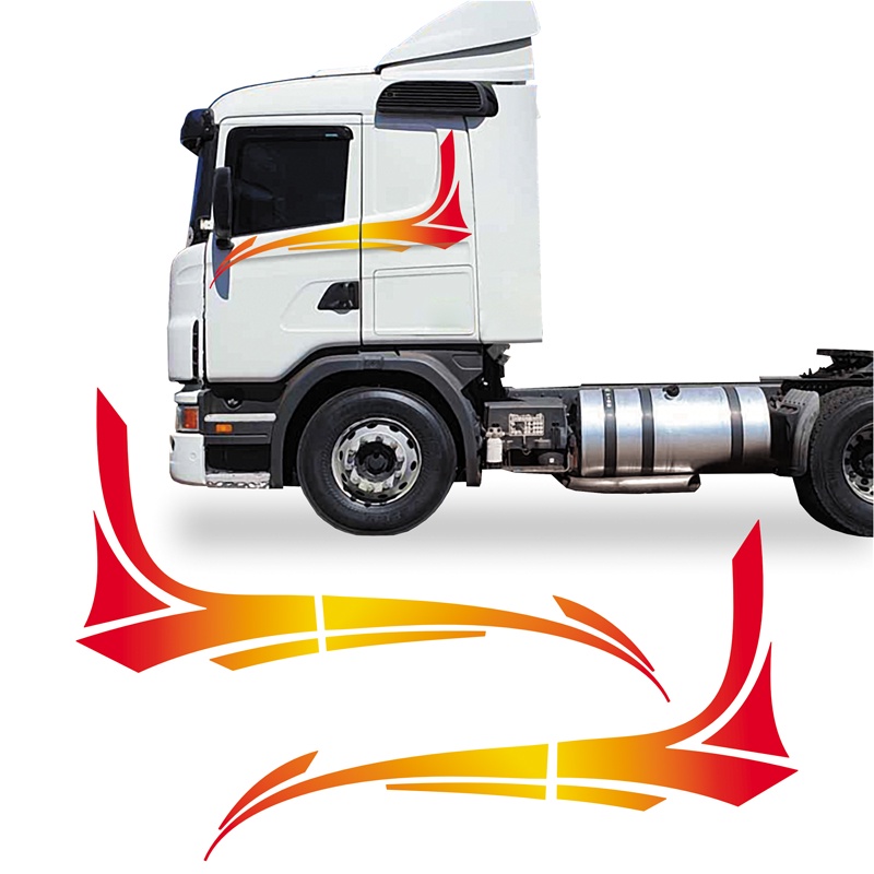 Faixa Scania 2008 Adesivo Azul Lateral Caminhão Decorativo VERMELHO