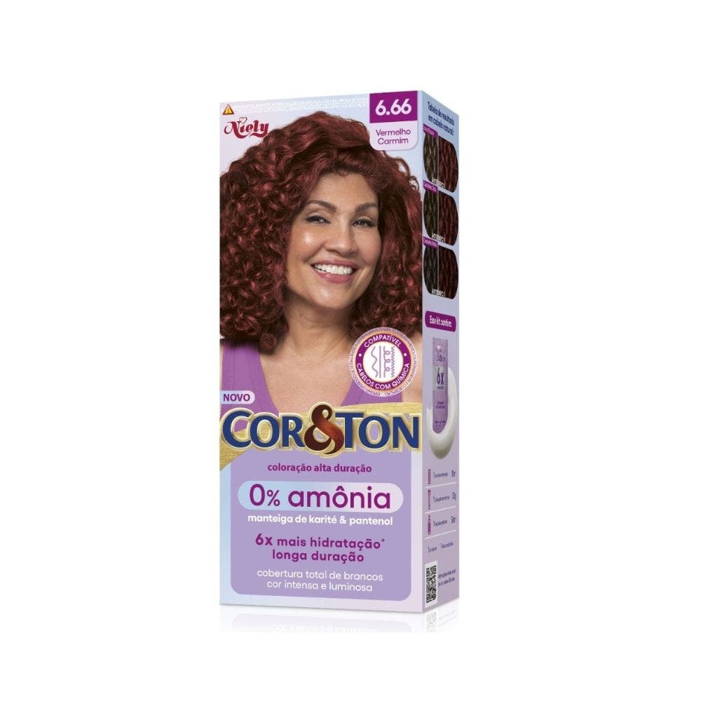 Tintura Cor&Ton Niely 0% Amônia 6.66 Vermelho em Oferta na Shopee