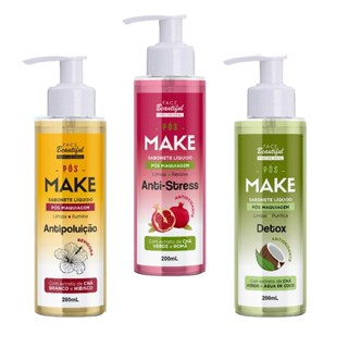 Sabonete Líquido Facial Pump Pós Make 200 ml - Lançamento Face Beautiful