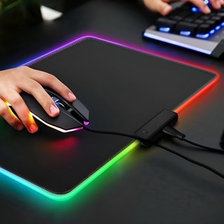 Mouse Pad Gamer Speed Borda Led 7 Cores Rgb Impermeável 250mmx350mm
