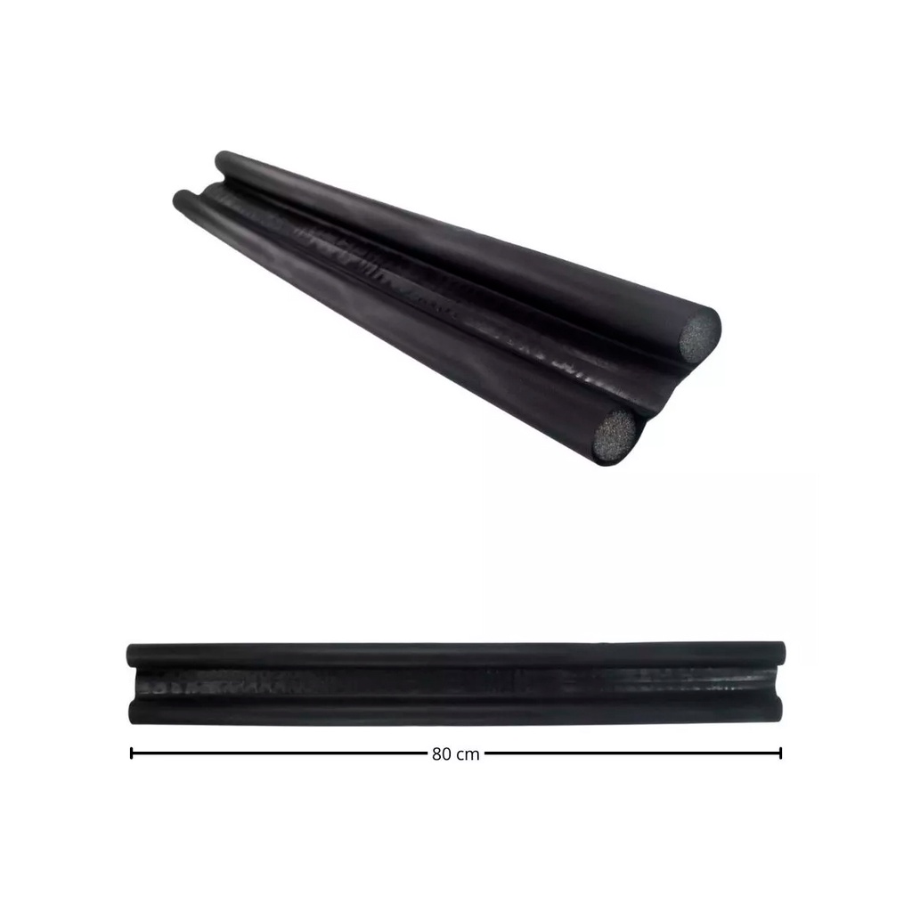 Protetor Veda Porta Poeira e Insetos 80cm Preto Pvc Multiuso