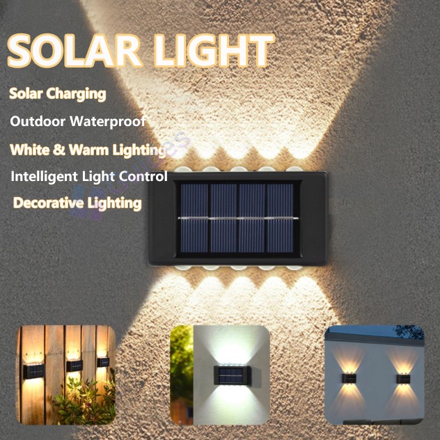 Kit Arandela Com Placa Solar - Luminária Solar Lâmpada De Parede Com Led  - Decoração