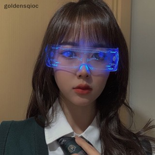 Óculos De Sol Dourados LED Luminosos Vintage Punk Goggles Homens Moda Festa De Natal Colorful Light Up Glasses Shades Pt