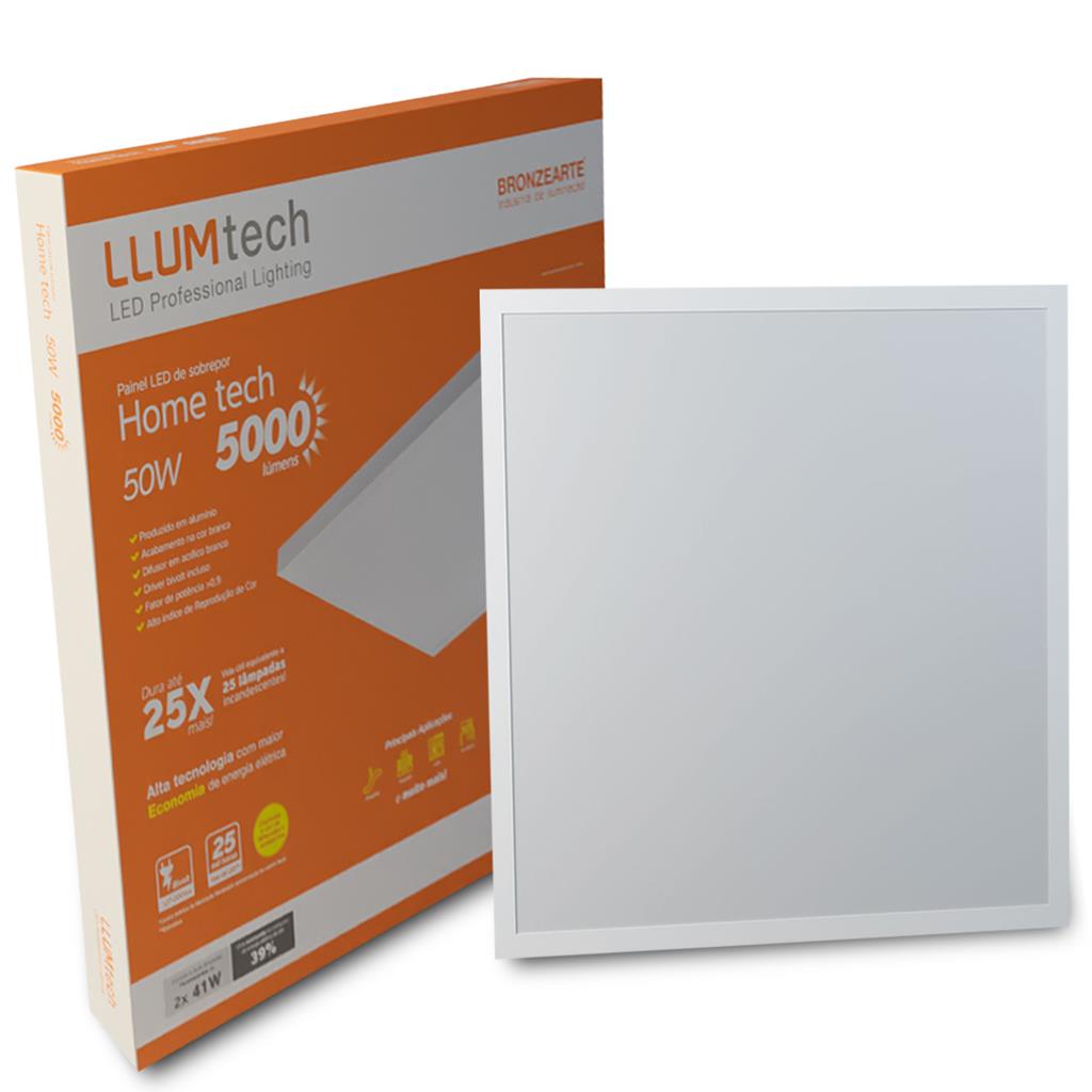 uminaria Painel Led Sobrepor Quadrado Branco  Bronzearte em Oferta na Shopee