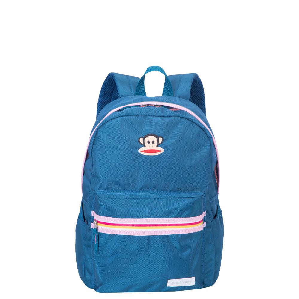 Mochila Grande Paul Frank Customs - Azul Petróleo em Oferta na Shopee