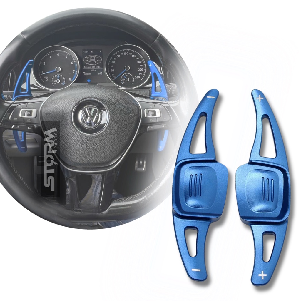 Extensor Borboleta Volante Azul VW Nivus Golf Jetta Novo Polo Virtus Taos Amarok Esportivo Paddle Shift TSI volkswagen