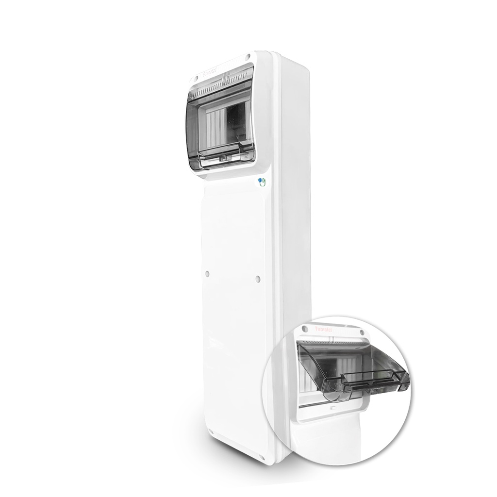 Caixa de Passagem Acquacombi IP65 6 Polos Din P/ Montagem de Painéis Famatel C/ Visor Fumê