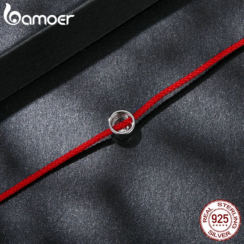 Detalhes do Pulseira Bamoer 925 Sterling Sliver Bracelet Delicada Corda Vermelha 0.5ct Jóias Moissanita Presentes Para Mulheres