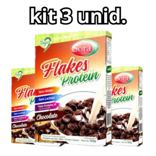 KIT 3 unid Flakes Protein Cereal Vegano Sabor Chocolate 120g - Sora em Oferta na Shopee