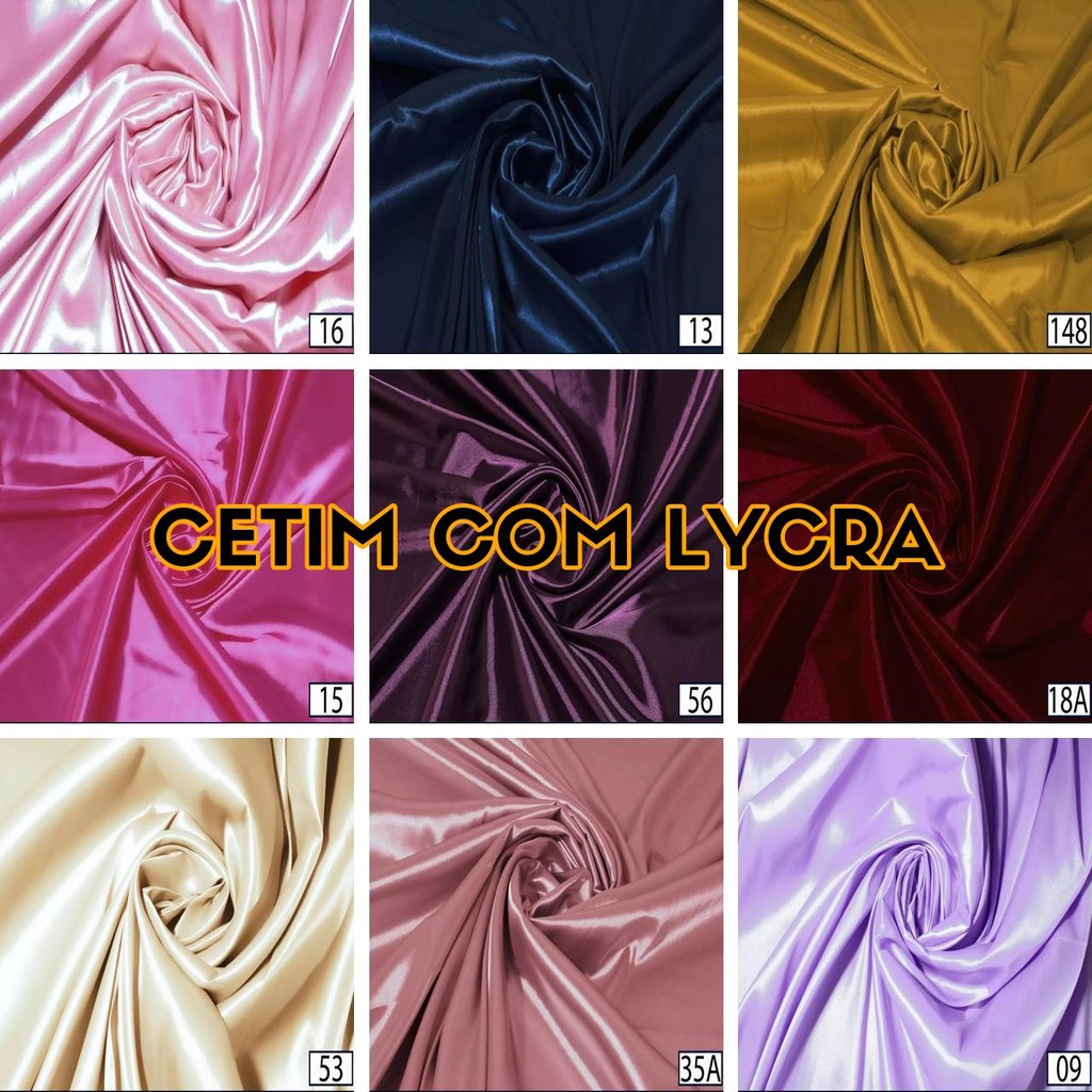 3 Metros Tecido Cetim Com Lycra Elastano - Várias Cores (3m x 1,47m)