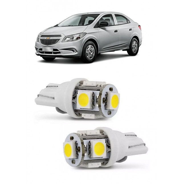 Par Lampada Pingo T10 5 LED Torre Prisma Farol Teto Placa