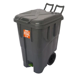 Lixeira Grande Coletora 90 Litros Com Pedal Rodas e Alça