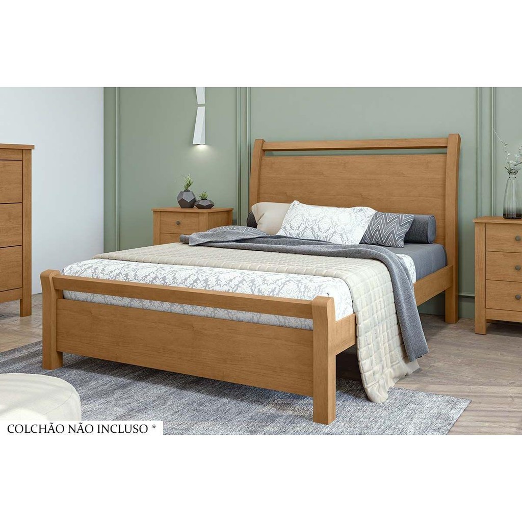 Cama de Casal Reali Rovere/Amêndoa - Lopas em Oferta na Shopee